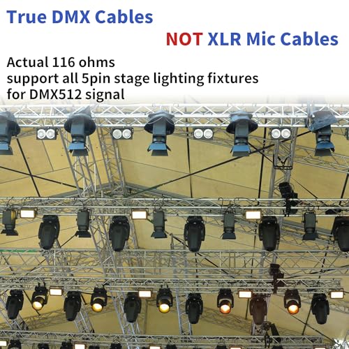Image of SMALL-EYE 5 Pin DMX Cables 10 ft 6 Pack, 4-Core Male to Female | 116Ω Optimized Impedance, Stable Signal Transmission, Reliable Connector Fit, Professional Lighting Systems