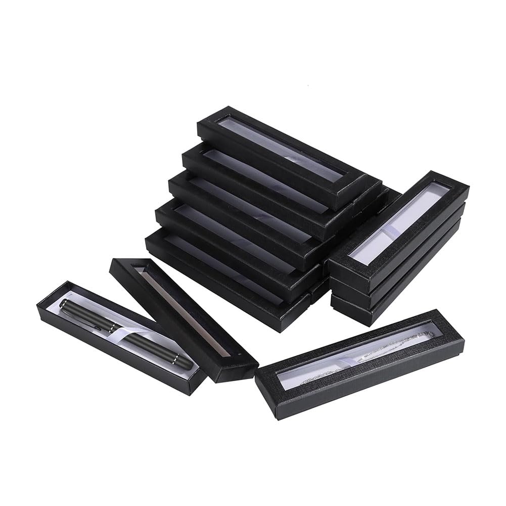 Hurromy 24pcs Empty Gift Box with Clear Lid, Pen Display Case for Presentation, Jewelry, Gift Packaging, Supplies