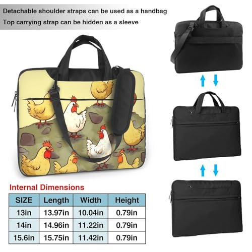 Sacoche ordinateur portable à motif poules pour vos trajets urbains - 3