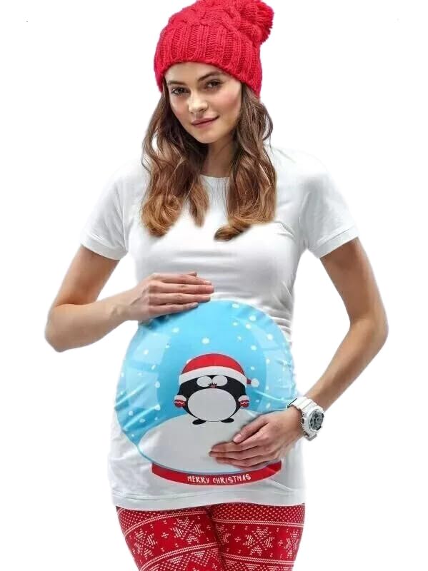 FRIGGMamagama Snow Globe Maternity Christmas T-shirt - Small