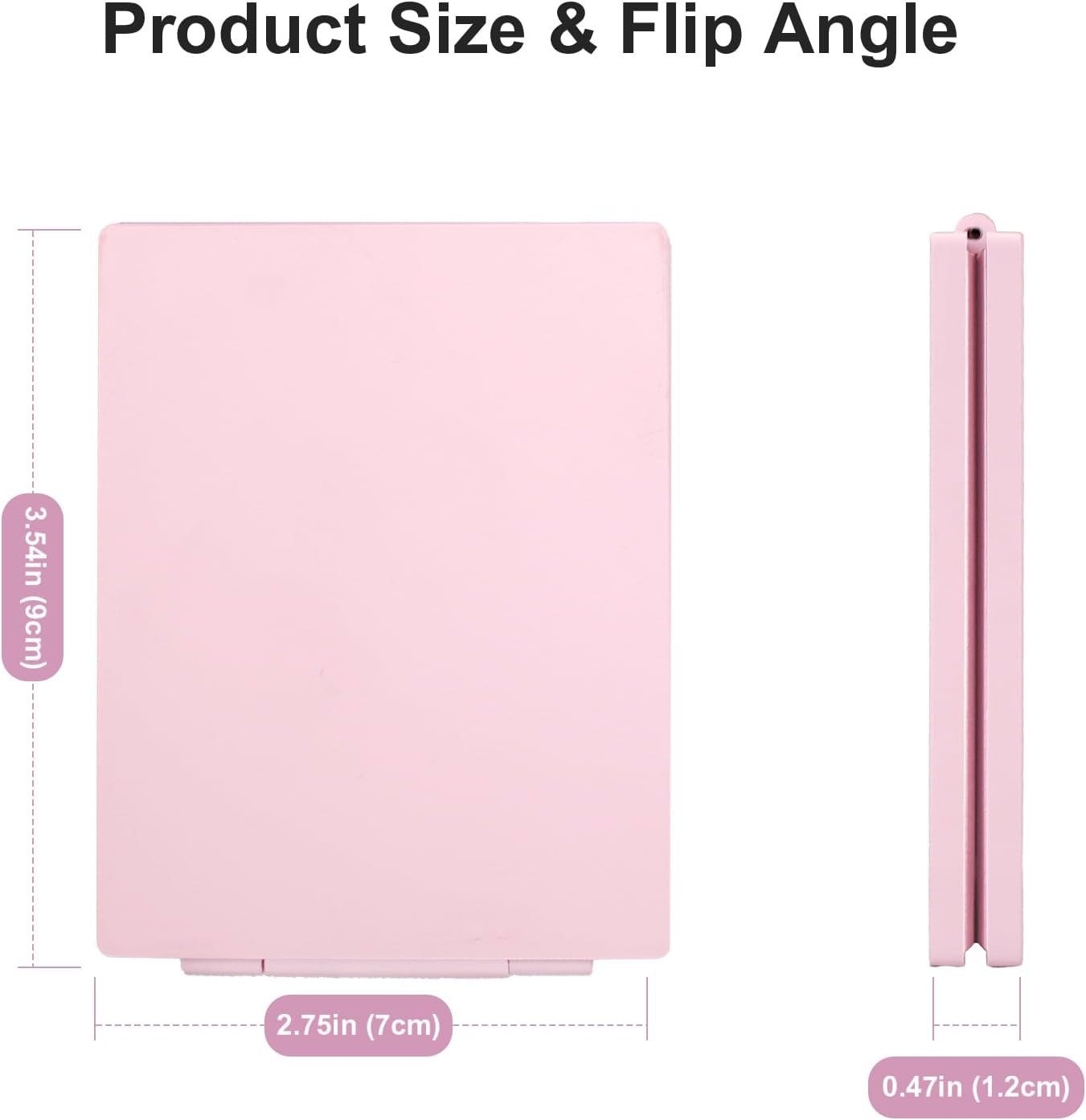 Kintion Compact Mirror, 1x/3x Portable Travel Mirror for Pocket, Purse, Handbag, Pink