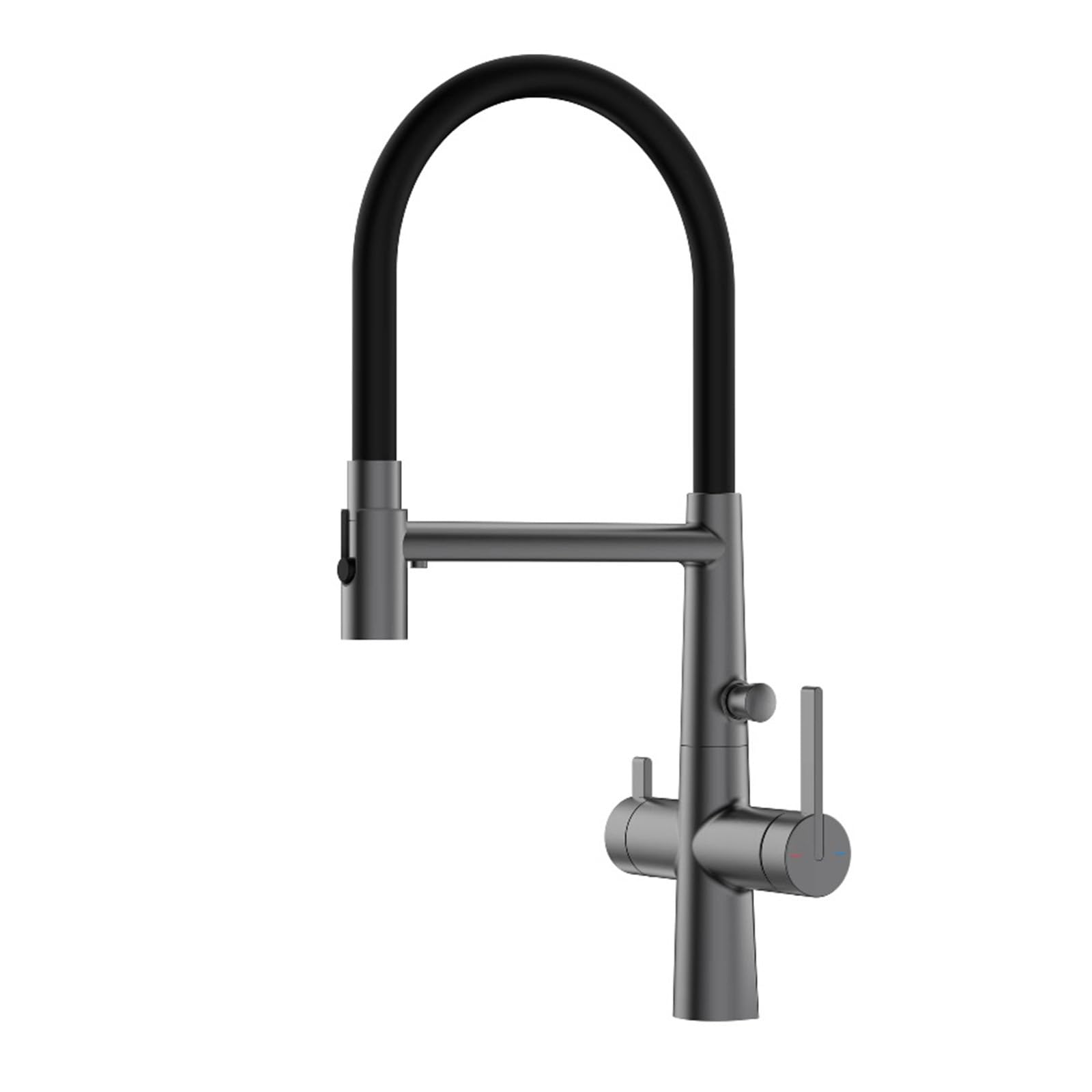 ZQFHSX Kitchen Mixer Tap, 3 Way Flexible Brass Rotating Single Hole Tap for Hot and Cold Purified Water