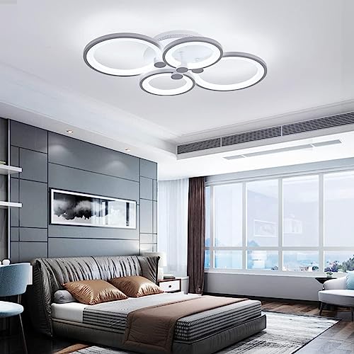 Image of Desidiya 42W LED 4 Square Ceiling Light with Remote, 3 Color Dimmable | Premium acrylic and metal construction with CRI 80+ for brighter, natural and flicker-free illumination.