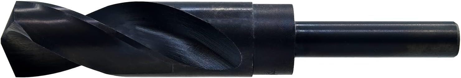 MAXTOOL 1-1/32" Silver and Deming Drill Bits HSS M2 S & D Drill Bits Prentice Twist Drills Black Oxide 1/2" Reduced Shank 6" OAL; SD02B00R102