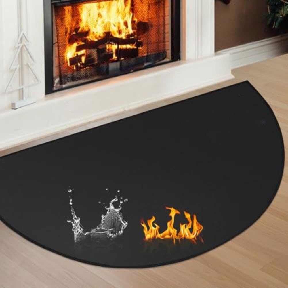 DAZZLEEX Tappetino in silicone in fibra di vetro per camino, protezione del pavimento, tappeto per camini, resistente al fuoco, per stufe a legna, camino, per interni ed esterni (1 mm x 102 cm x 60 cm