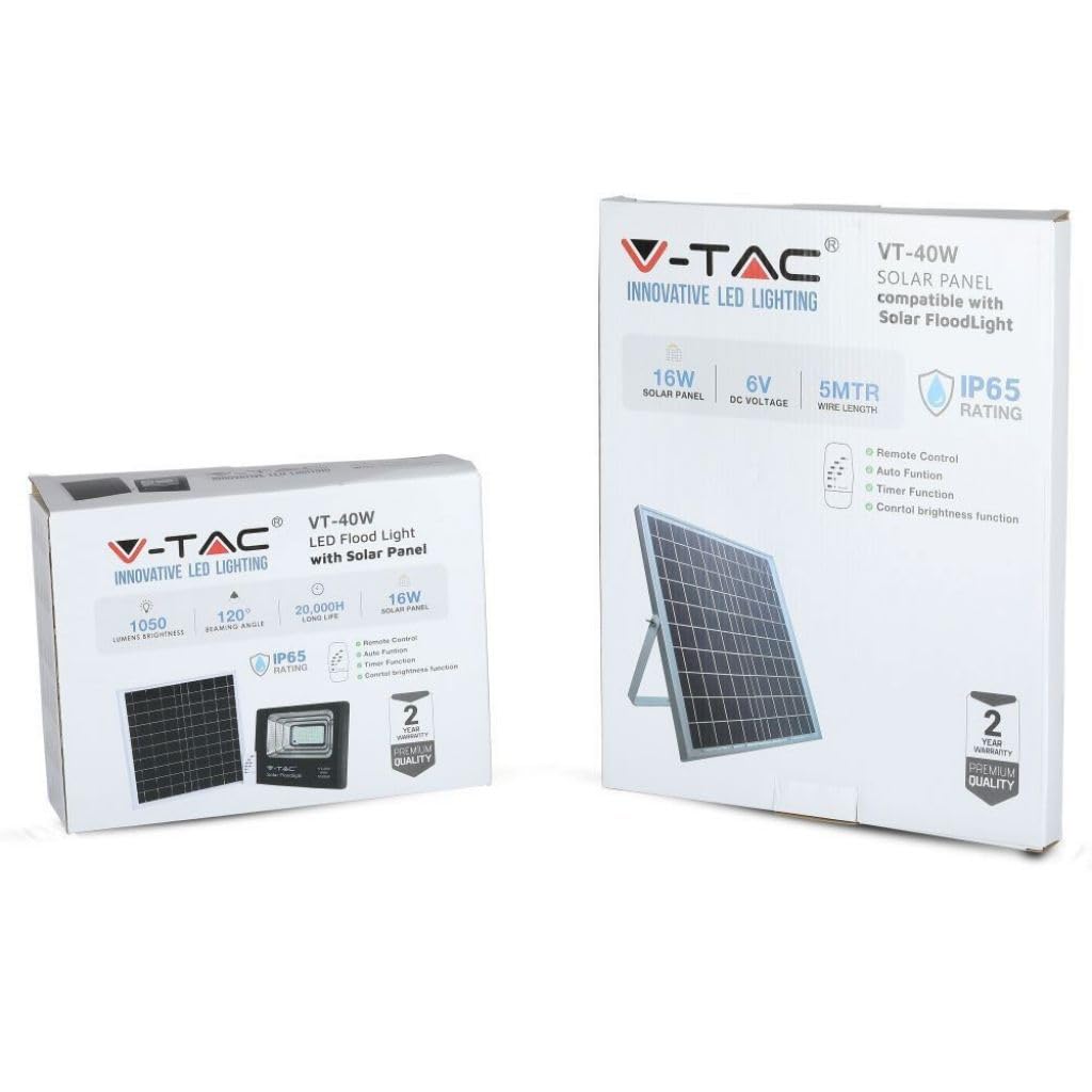 Faro LED 40W con Pannello Solare e Telecomando 6000K