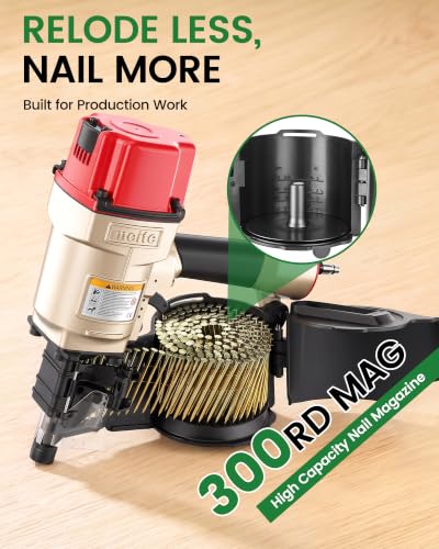 Image of meite CN80B Coil Nailer Pneumatic Nail Gun for 15 Degree 1-3 /4 inch to 3-1 /4 inch