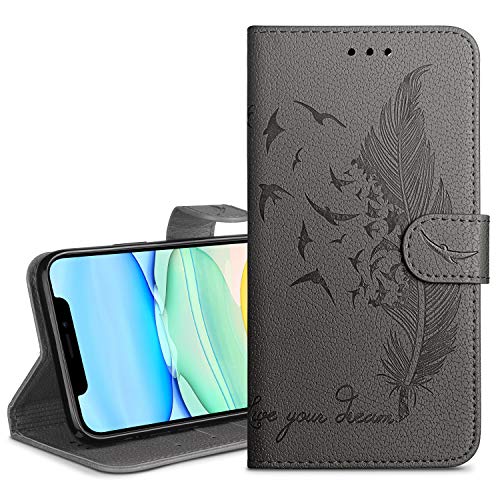 HianDier Wallet Case for iPhone 11 Card Holder Case with Kickstand Flip Cover