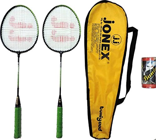 Jonex Round BUNIYAD Badminton KIT (2 Rackets and Pack of 3 SHUTTLECOCKS) Badminton Kit @Hipkoo