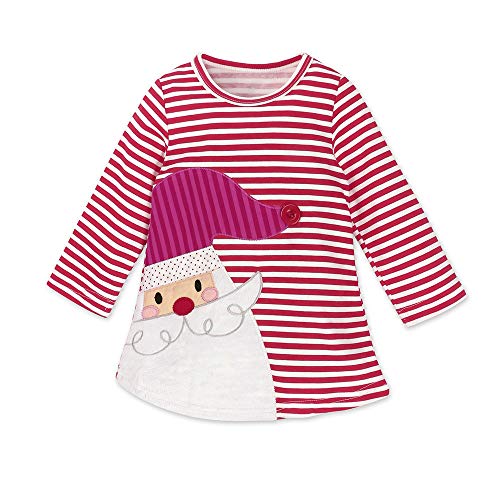 Riou Weihnachten Baby Kleidung Set Pullover Outfits Winteranzug Kinder Baby Mädchen Deer Gestreifte Prinzessin Kleid Weihnachten Outfits Kleidung (130, Rot) Cover