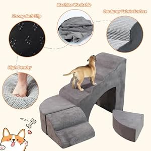   30-Dog-Stairs-for-High-Beds-Multifunctional-Pet-Stairs-Adjusts-to-Either-Side-of-Bed-6-Tier-Foam-Pet-Stairs-for-High-Beds-Non-Slip-Balanced-Dog-RampsSteps-for-Small-Dogs-Old-Pets