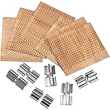 6Pcs 2.75x2.36 Inch Large Wooden Candle Wicks with Metal Bases for Candle Making Craft, Natural Wood