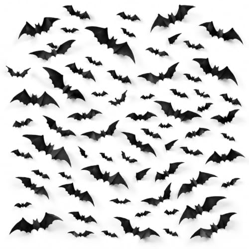 120pcs Halloween Bats Decorations Outdoor...
