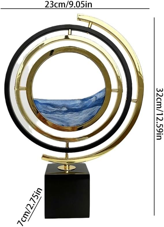Copper Ornaments European Style Simple Office Quicksand Painting Ornaments Study Desk Hourglass Metal Decoration Home Living Room Crafts Desktop Decorations,B-A