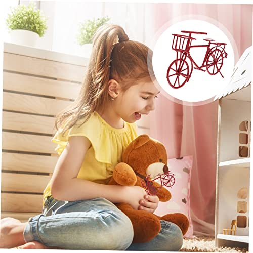 Metal Bike Mini Figurine Mini Motorcycle Puzzle Toys Doll Bike Finger Bike Party Favors Statue Finger Bike Miniature Dollhouse Toys Dollhouse Toys For Iron Red Gift #TOP7