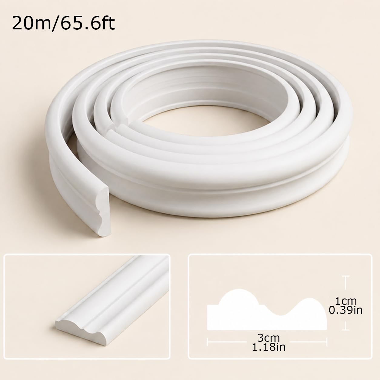 listwy ozdobne elastyczne listwy ścienne z PVC 3cm,20M