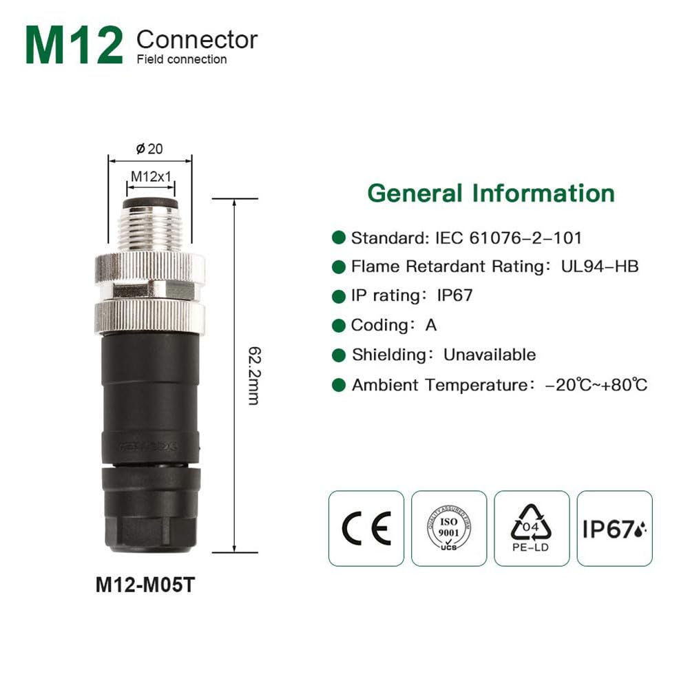 1861090000, Circular Metric Connectors SAIE-M12S-4-0.5U-M16