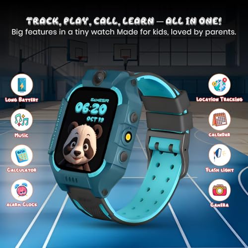 Image of GameSir Q18 Kids Smart Watch, 2G /3G Connectivity, Voice Calling, GPS Tracker, Two-Way Calling, SOS Function, Camera & Water Rasistence, Smartwatch for Kids - Boys & Girls - (Green)