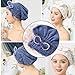 Jseng 2PC Microfiber Hair Drying Caps, Extrame Soft & Ultra Absorbent, Fast Drying Hair Turban Wrap Towels Shower Cap for Girls and Women