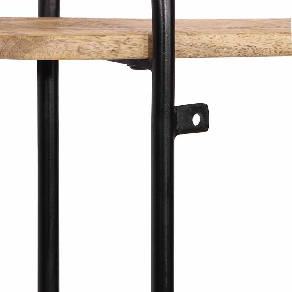 Estantería de pared 90 x 20 x 116,5 cm, madera maciza de mango y hierro, estantería de pared de estilo industrial, estantería estable para salón y oficina, estantería decorativa suspendida, de