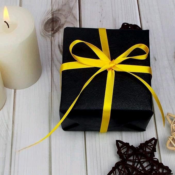 Yellow Satin Ribbon 6mm Thin x 91m - Golden Gift Wrapping Ribbon for Wedding Christmas & Crafts - Image 4