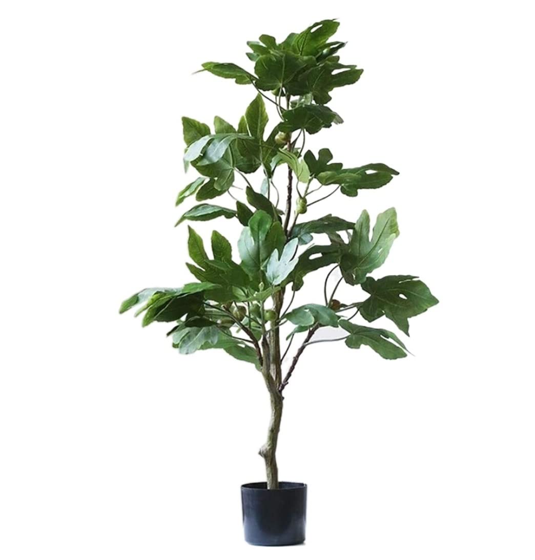 AYCDL Artificial Trees Fake Tree Artificial Plants 4Ft Artificial Fig Trees Artificial Silk Tree For Outdoors Indoors, Fake Plant In Pot For Home Office Garden Decor,A-120cm,B-120cm