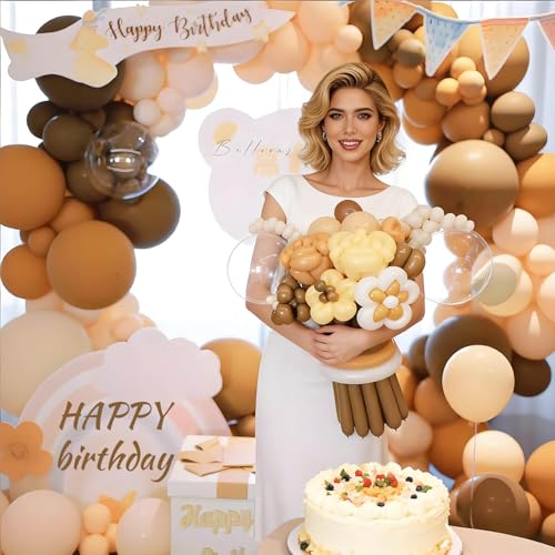 Image of 260 Coffee Brown Long Balloons for Balloon Garland Thickening Skinny Latex Twisting Animals Modeling Christmas Birthday Wedding Party Festival Decorations 100pcs