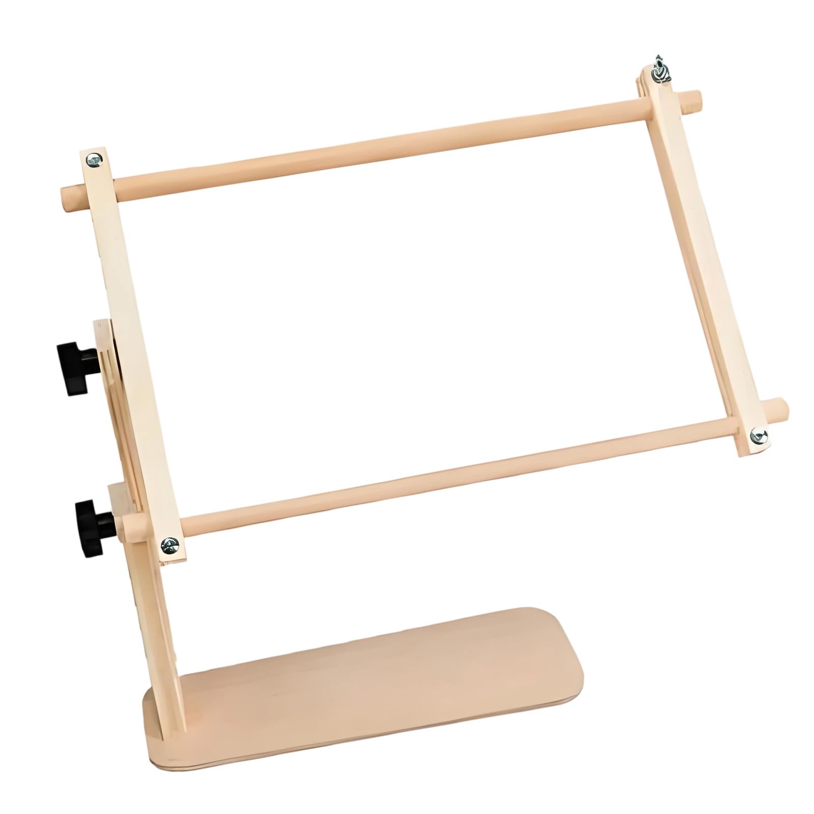 Tabletop Embroidery Stand with Wooden Frame and Base, Adjustable Holder for Needlework and Daily Projects Tabletop Embroidery Stand Wooden Needlework Holder Desk Frame Sewing Table