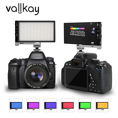 Vallkay K10 RGB LED Full Color Light for Camera Camcorder, Rechargeable Pocket Size