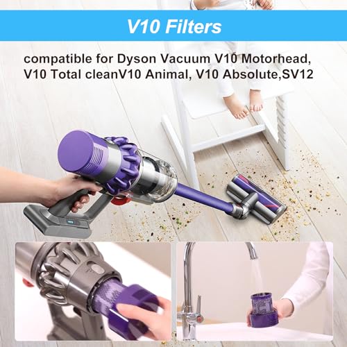 Vacuum Filter Replacement Parts Compatible with Dyson Cyclone V10 Series, V10 Total Clean, V10 Absolute, V10 Animal, V10 Motorhead, SV12 Vacuums, Compare to Part 969082-01 (V10-4 Pack) by Nukisa - Used condition - Image 3