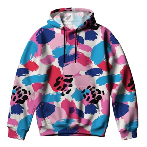 Men's Camo Print Hoodies Casual Fashion Fall Camouflage Sweatshirts Long Sleeve Outdoor Pullover Hoodie with Pocket3