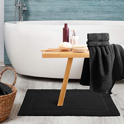Image of Hearth & Harbor Bath Towels - 100% Ring Spun Cotton Luxury Towels - Ultra Soft & Highly Absorbent, Bathroom Towels. Floor Mat, Black