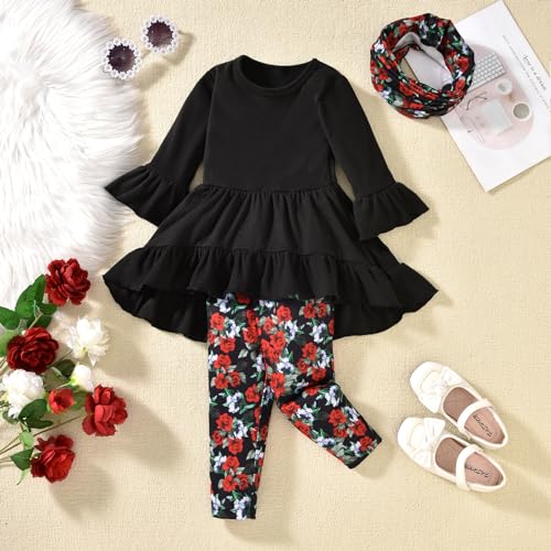 Image of fioukiay 6 Years Girl Fall Clothes Toddler Girl Winter Clothing Sets Little Kids Boutique Clothes