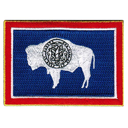 Wyoming State Flag Embroidered Patch Iron-On WY Emblem