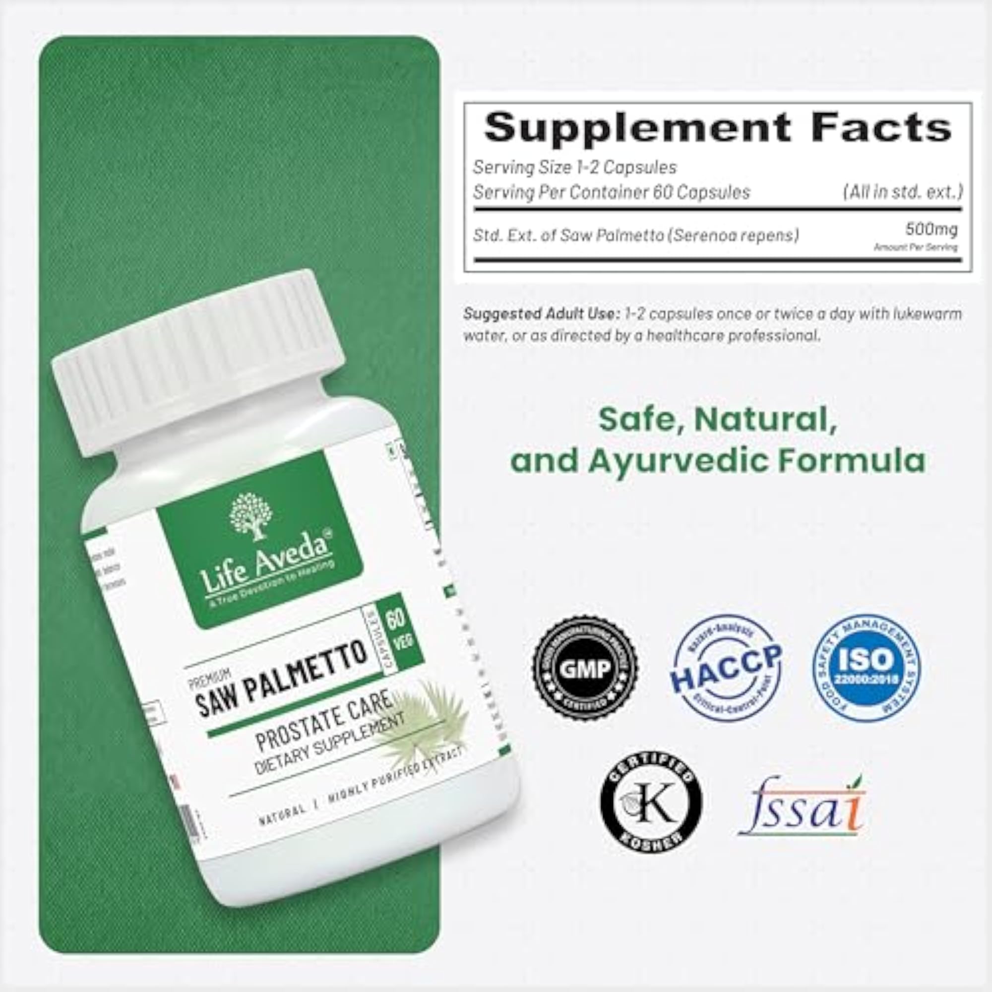 Life Aveda Saw Palmetto Extract Capsule 500mg