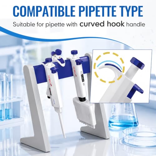 Image of Laboratory Pipette Stand 6 Place Pipettor Rack, Stable L Shaped