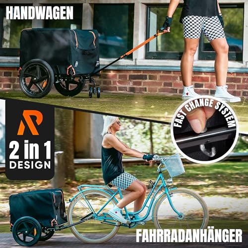 Rigid. Fahrradanhänger/Transportwagen Faltbar Wasserdicht 2in1 | 150L max 50kg | Lastenanhänger Bollerwagen Handwagen - Fahrradtour Reisen Outdoor - Jetzt Bilder ansehen