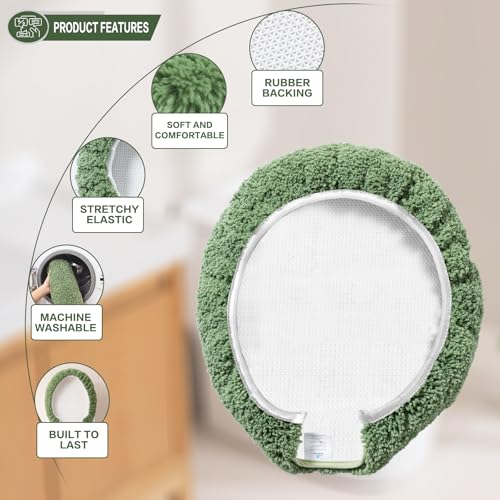 Image of Microfiber Toilet Lid Cover, 17.5 inchx15 inch Fits Round Oblong and Elongated