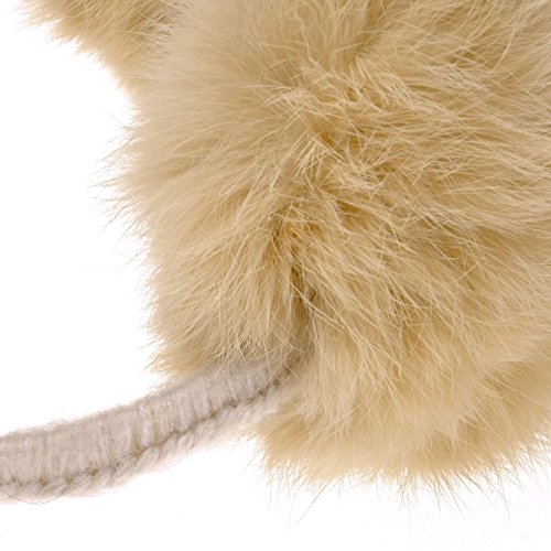 ZLYC Womens Girls Genuine Rabbit Fur Earmuffs Adjustable Ear Warmers, Camel