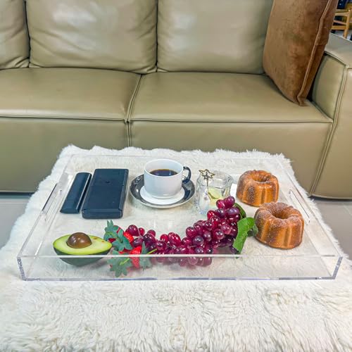 Clear-Rectangular-14x20-Inches-Acrylic-Ottoman-Tray-Decorative-Serving-Tray-with-Cutout-Handles-Organizer-Tray-on-Coffee-Table-Countertop-Big-Breakfast-Bed-Tray-Living-Room-Appetizer-Serving-Food