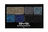 BYS Glitter Glitz Gel for Eyes and Face Eye 6 Shade Makeup Palette - Azure Blue