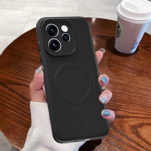 Image of Pikkme Back Cover for Oppo Reno15 Pro 5G Soft Matte Silicone Mag-Safe Design (Mag-Safe Not Support) Camera Protection | Slim Fit Bumper Cover (Black)