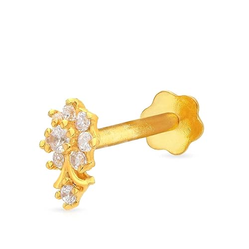 22 KT (916) purity Yellow Gold Malabar Gold Nosepin SKYDZNP0092 for Women