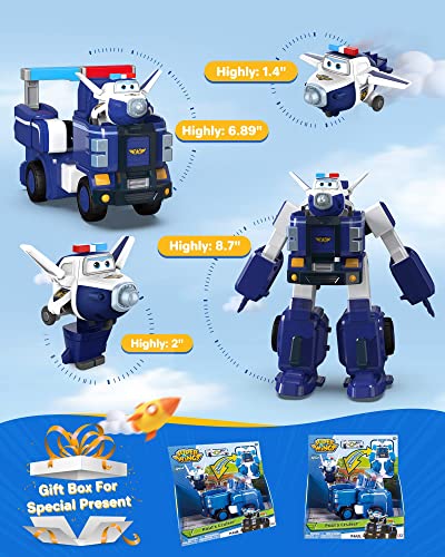 Super Wings- Series 1 EU720315 Transforming Vehicle Paul Flugzeug und Fahrzeug verwandelbar, Blau, 18 cm, Multicolor, 18 Centimeters (Alpha Animation & Toys Ltd