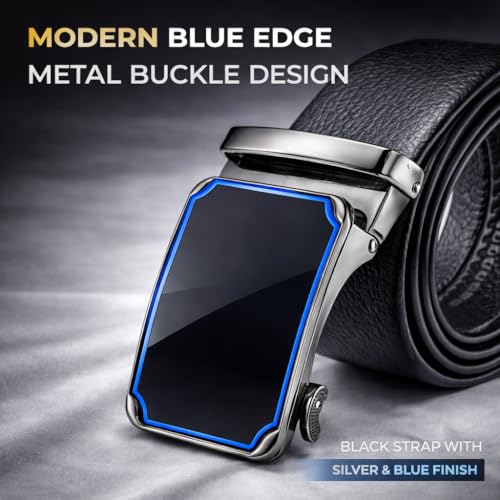 Image of Men's Auto Lock Belt with elegant design | Premium Vegan Leather | Adjustable Ratchet Belt | No Hole Design | Perfect Fit Waist 28-42 Inches for Office
