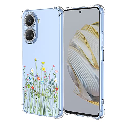Oeurvqo HUAWEI NOVA 10SE CASE For Huawei Nova 10 Se Case Clear Floral Flower Pattern Soft Tpu Shockproof Bumper Anti-Scratch Protective Phone Cover cover