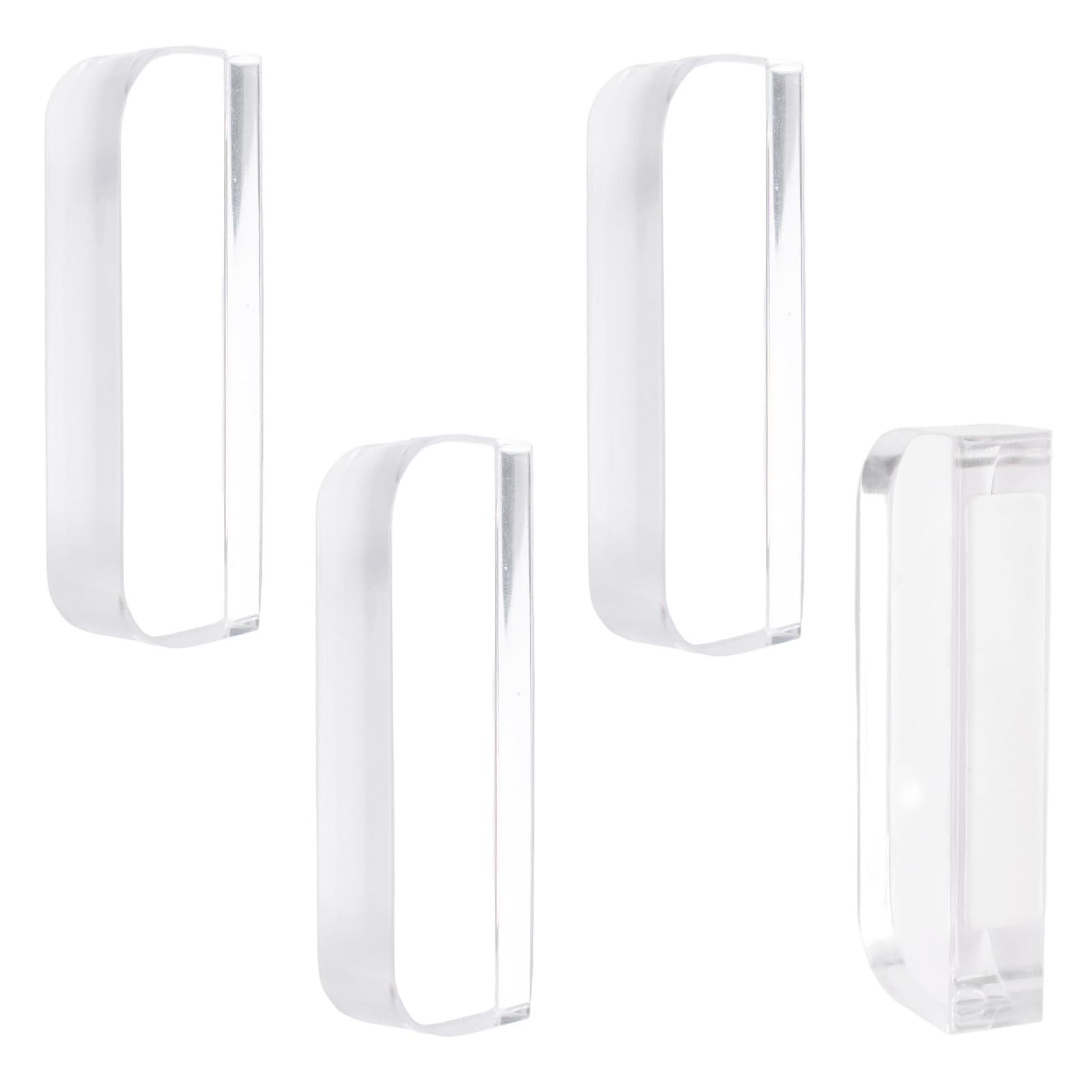 MOROBOR Acrylic Pull Knobs, 4 Pcs Self-Stick Push Pull Helper Clear Adhesive Handles Multipurpose Handle for Kitchen Cabinet Window Sliding Closet Door Wardrobe