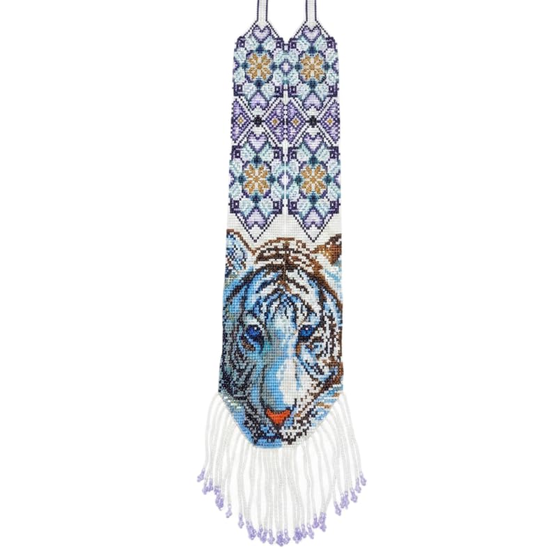 Collier ukrainien Gerdan Lion fait main en perles de rocaille de qualité