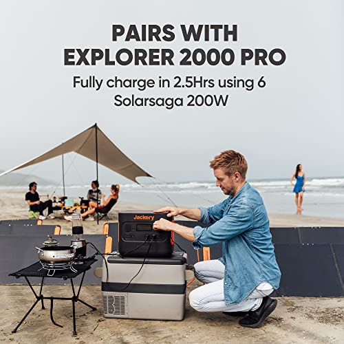 Jackery Solarsaga 200W Portable Solar Panel For Explorer 1000 Pro/1500 Pro/2000Pro/3000Pro Power Station, Off-Grid Power For Home Back Up, Outdoor Adventures, Emergency #TOP1