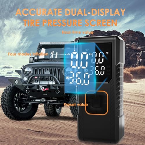 Tire Inflator Portable Air Compressor, 150PSI Cordless/12V DC Air Pump for Car Tires with Pressure Gauge, Auto Shut-Off, Faster Tire Inflator Bike Pump for Car, Motorcycle, Bicycle, Ball — view 6